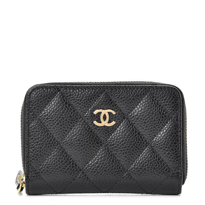 Chanel Caviar Quilted Zip Coin Purse Black 1 of 8