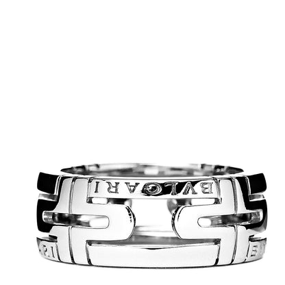 Bulgari 18K White Gold Parentesi Band Ring 52 6 3 of 4