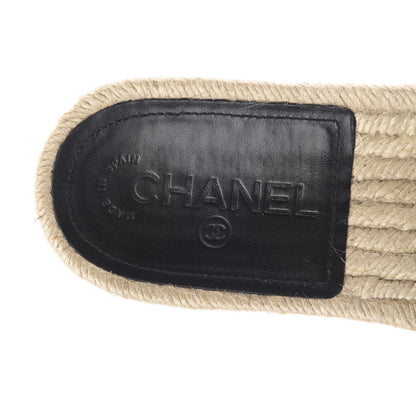 Chanel Lambskin Pearl CC Espadrille Slip On Sandals 39 Black 8 of 11