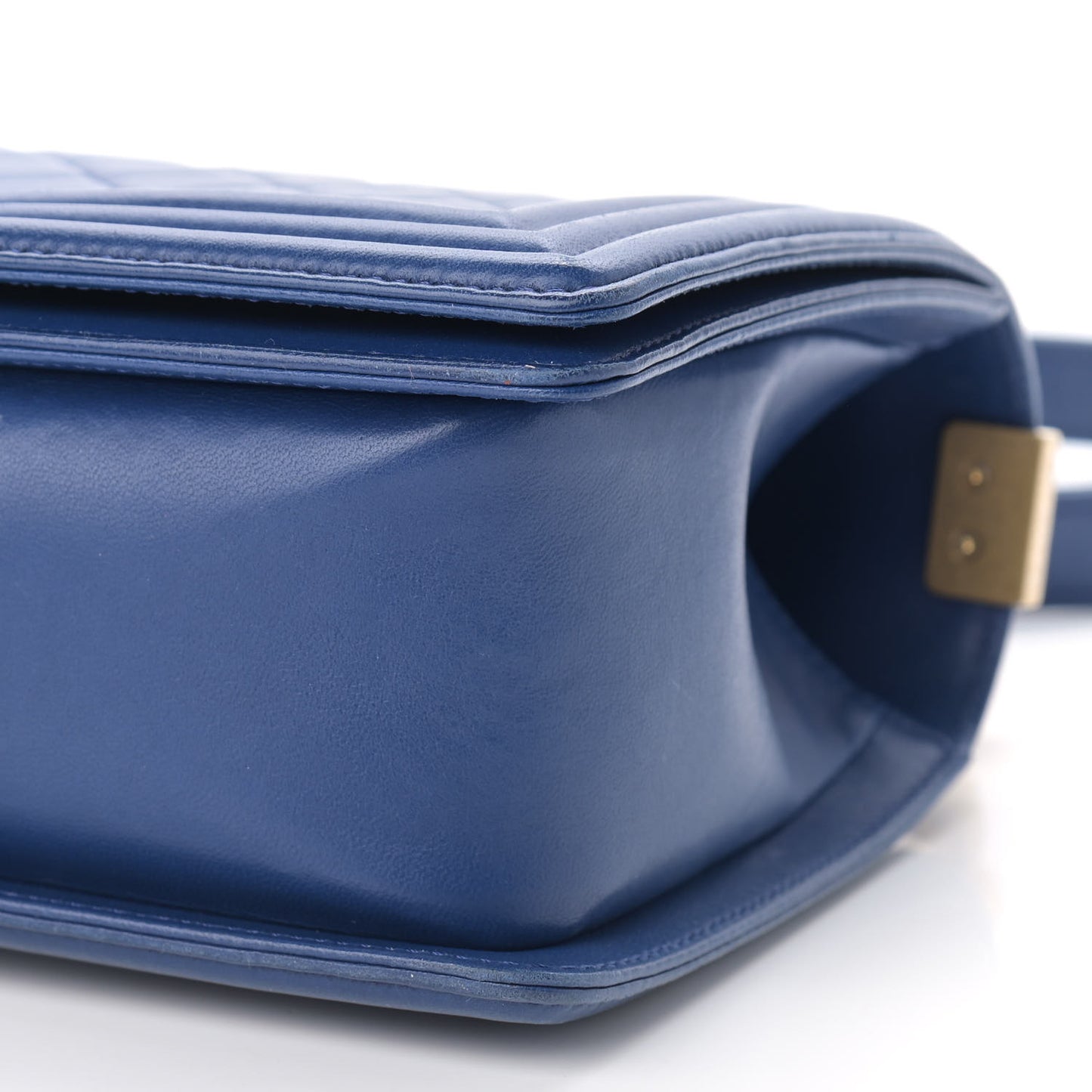 Lambskin Quilted Medium Boy Flap Blue