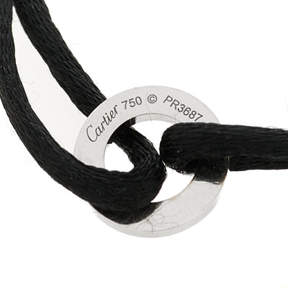 Cartier 18K White Gold Diamond LOVE Adjustable Cord Bracelet Black 3 of 3