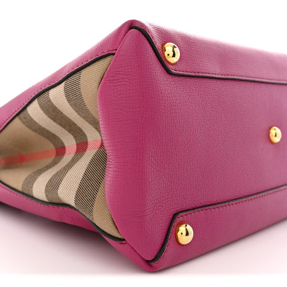 Burberry Grainy Calfskin House Check Medium Banner Tote Brilliant Fuchsia 9 of 12