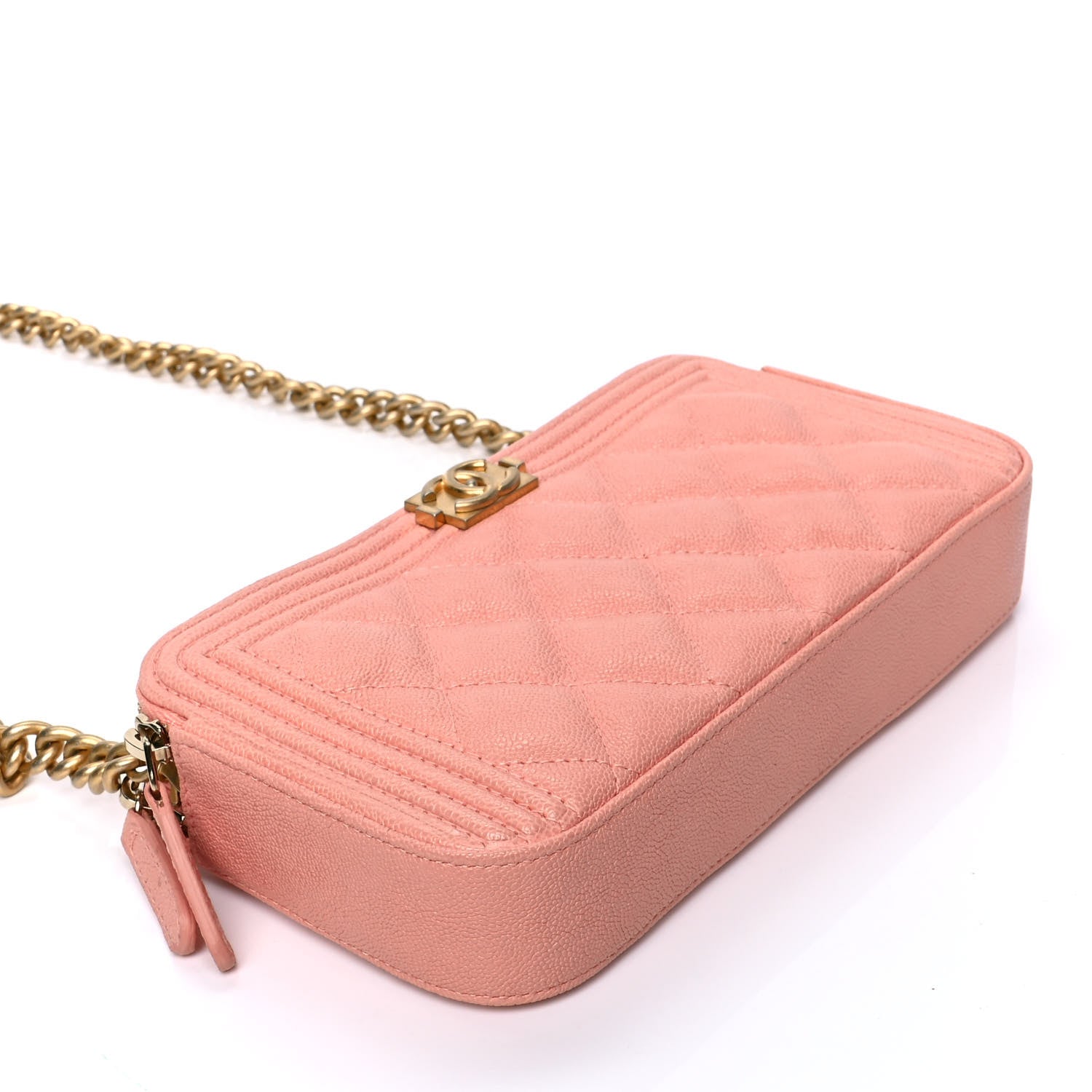 Chanel Caviar Quilted Small Boy Clutch With Chain Light Pink 5 of 8