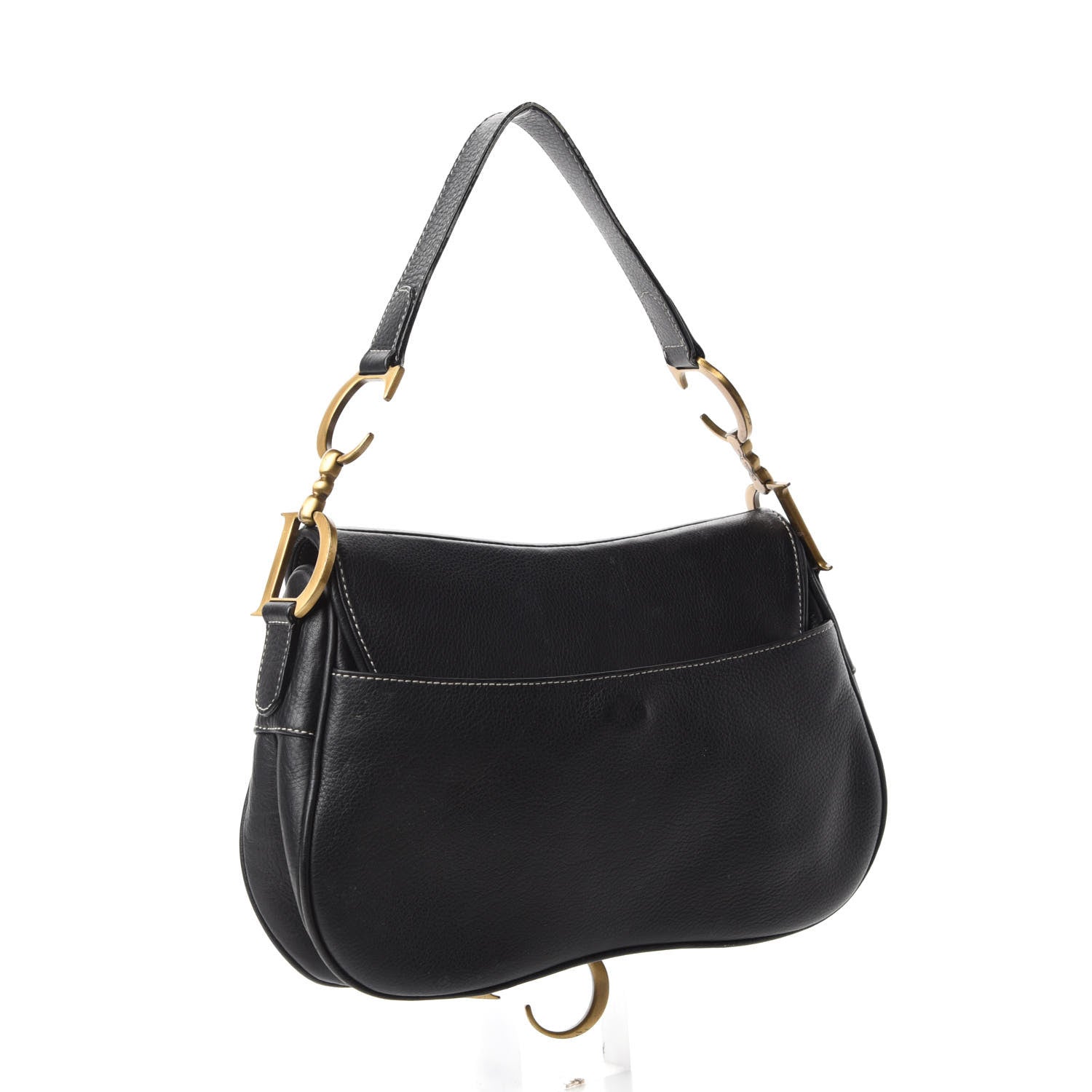 Christian Dior Calfskin Double Saddle Bag Black 3 of 14