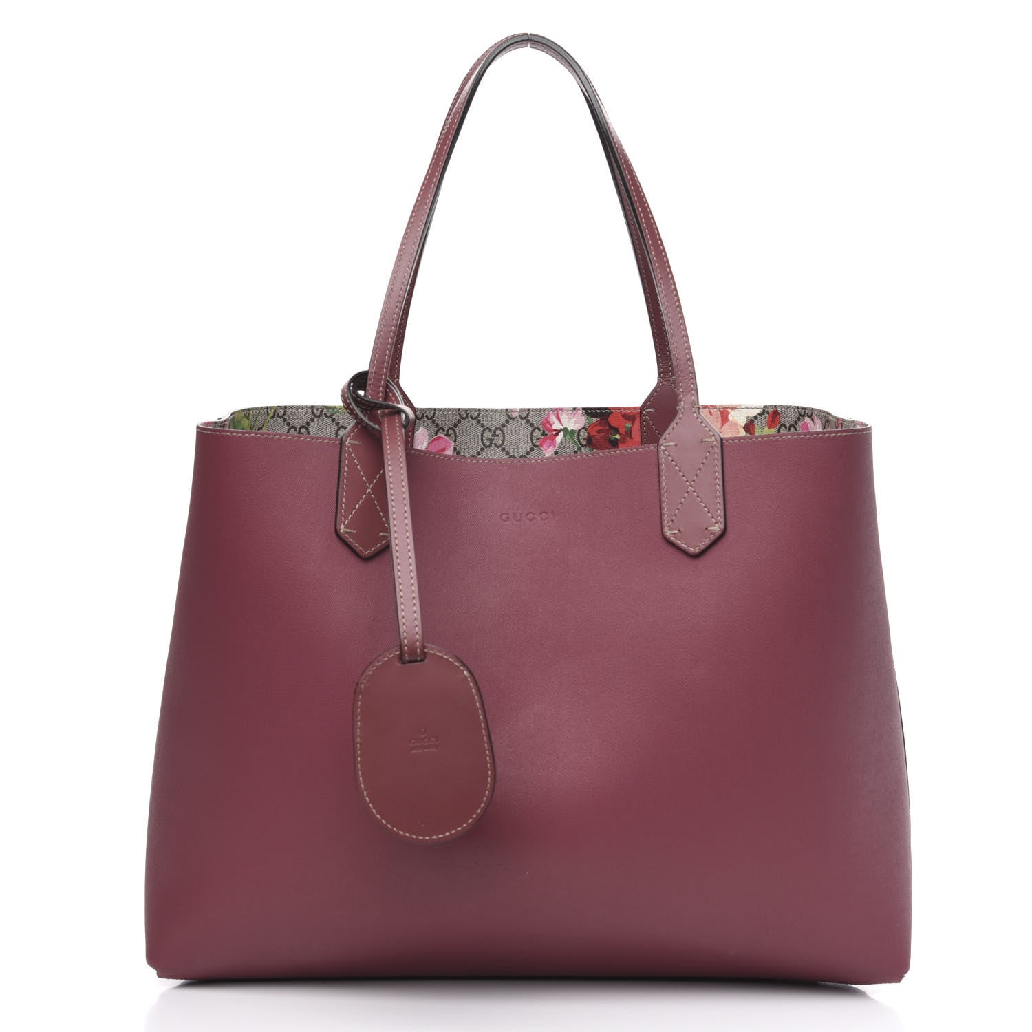 Gucci GG Supreme Monogram Blooms Medium Reversible Tote Beige Multicolor Dry Rose 3 of 14