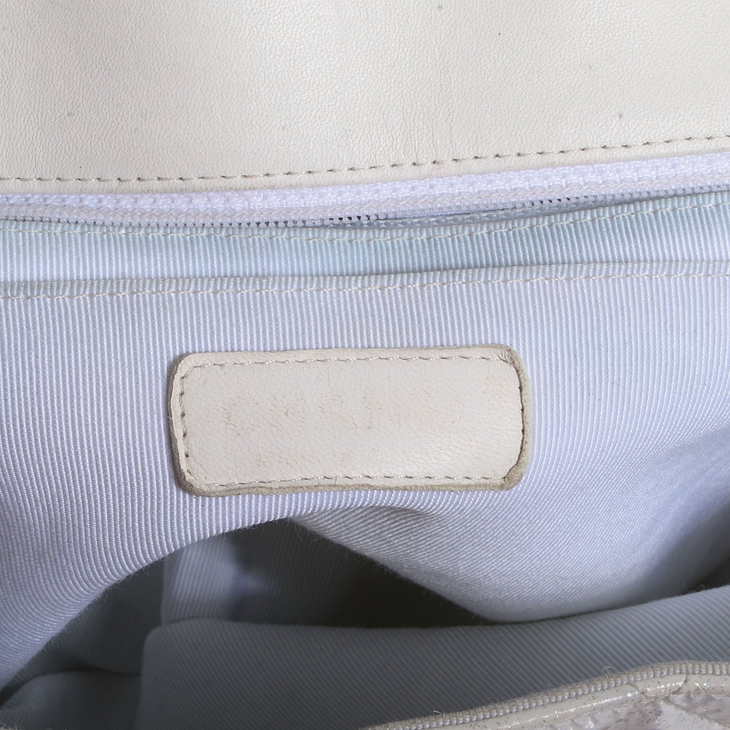 Patent Quilted Evening Star Jumbo Single Flap White