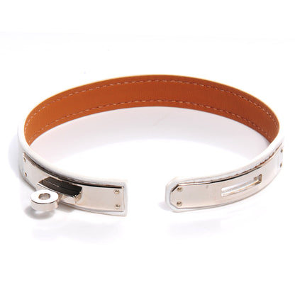 Hermes Epsom Kelly Single Tour Bracelet White L 4 of 5