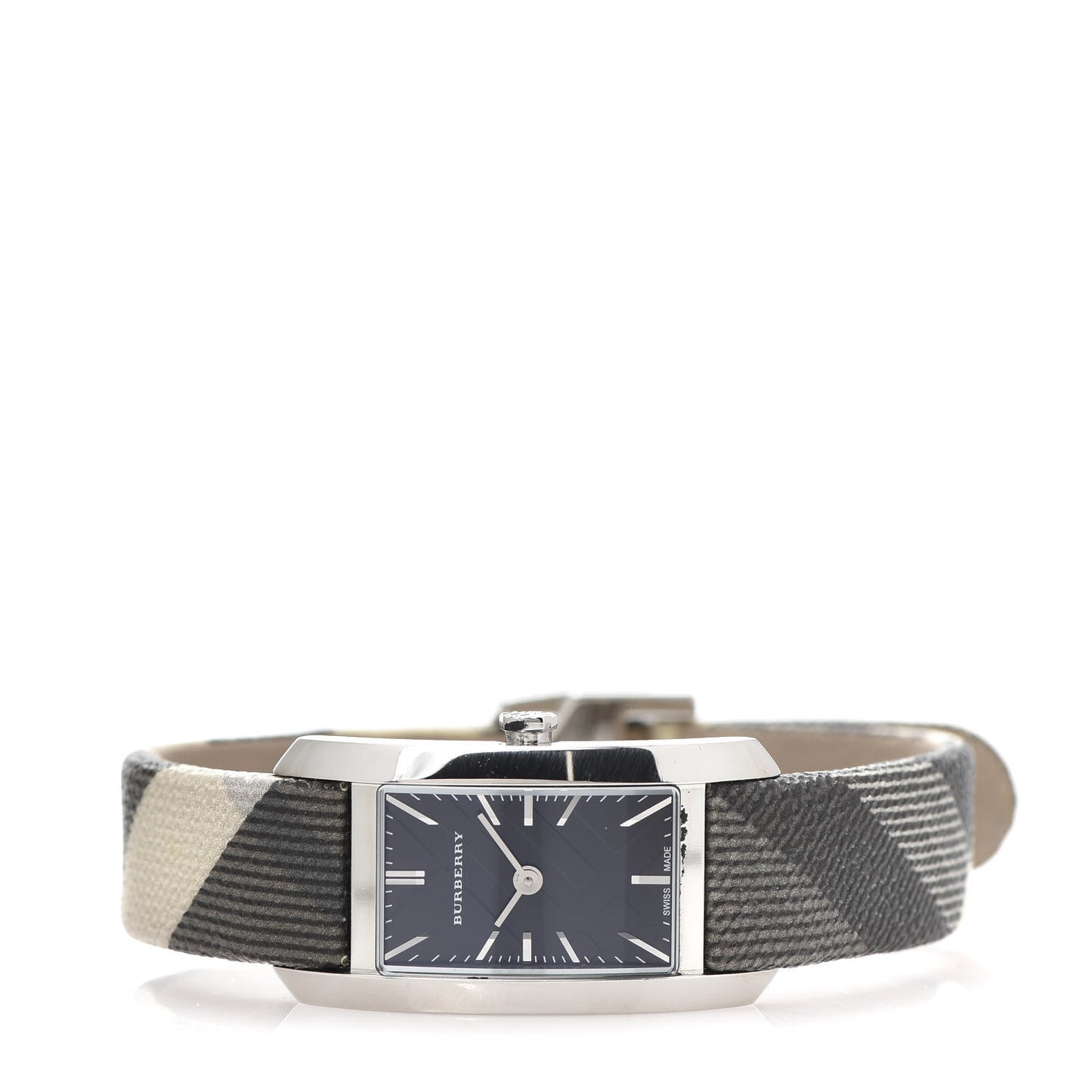 Stainless Steel Calfskin 20mm Heritage Nova Check Quartz Watch Black BU9505