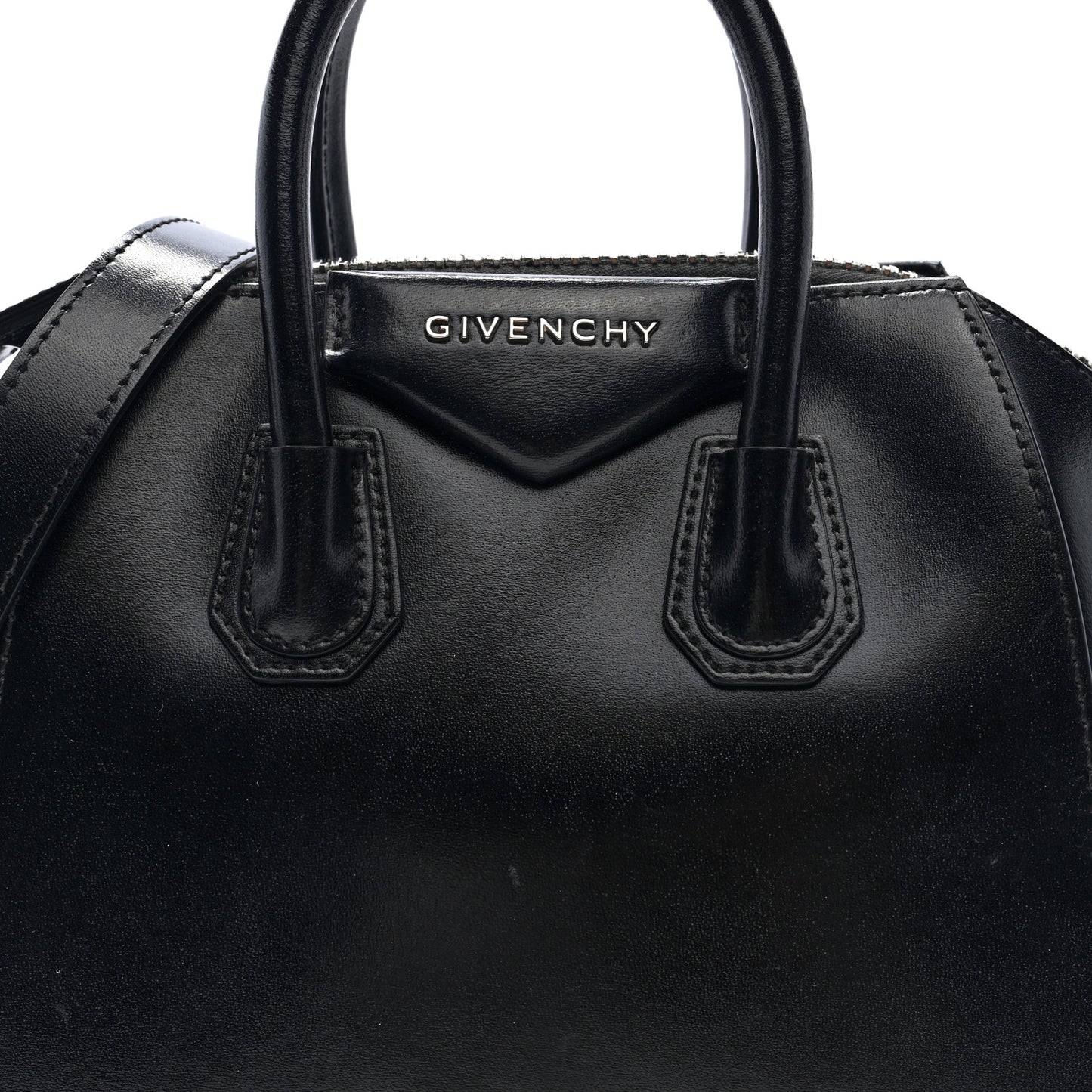 Shiny Lord Calfskin Mini Antigona Black