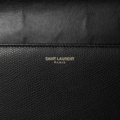 Saint Laurent Textured Calfskin Medium Classic Monogram Universite Bag Black 7 of 12