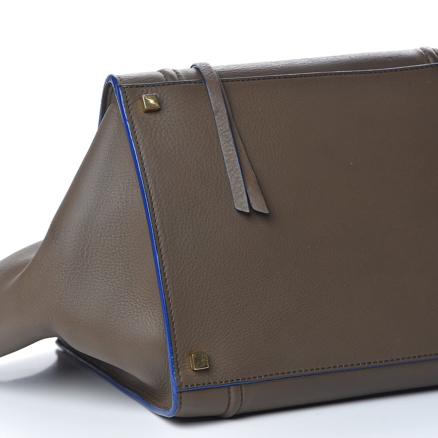 Supple Calfskin Medium Phantom Luggage Khaki Cobalt Trim