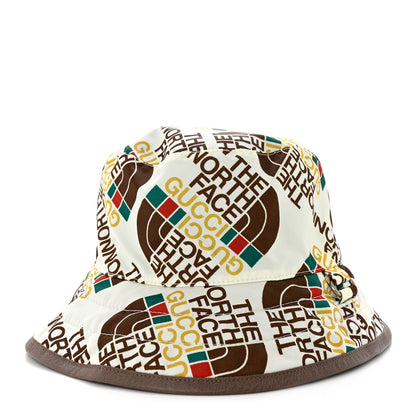 Gucci X THE NORTH FACE Nylon Reversible Self-Tie Bucket Hat S Beige Sky Blue 1 of 15