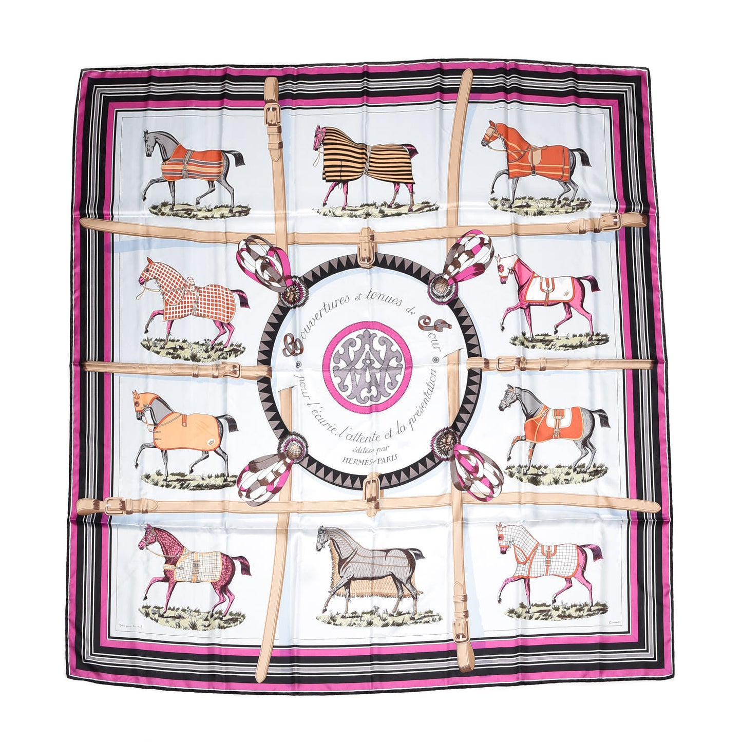Silk Couvertures Et Tenues de Jour Scarf 140 Gris Perle Fuchsia Black