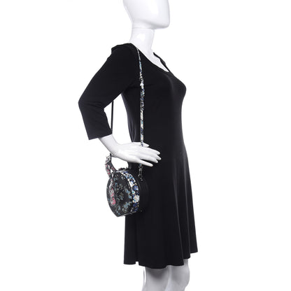 Louis Vuitton Calfskin Floral Print Petite Boite Chapeau Black 2 of 8