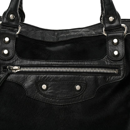 Balenciaga Pony Hair Silver Classic Hardware City Black 8 of 14
