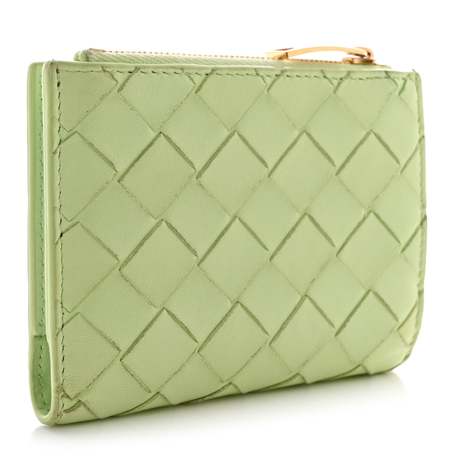 Bottega Veneta Nappa Intrecciato Small Bi-Fold Zip Wallet Fennel 3 of 12