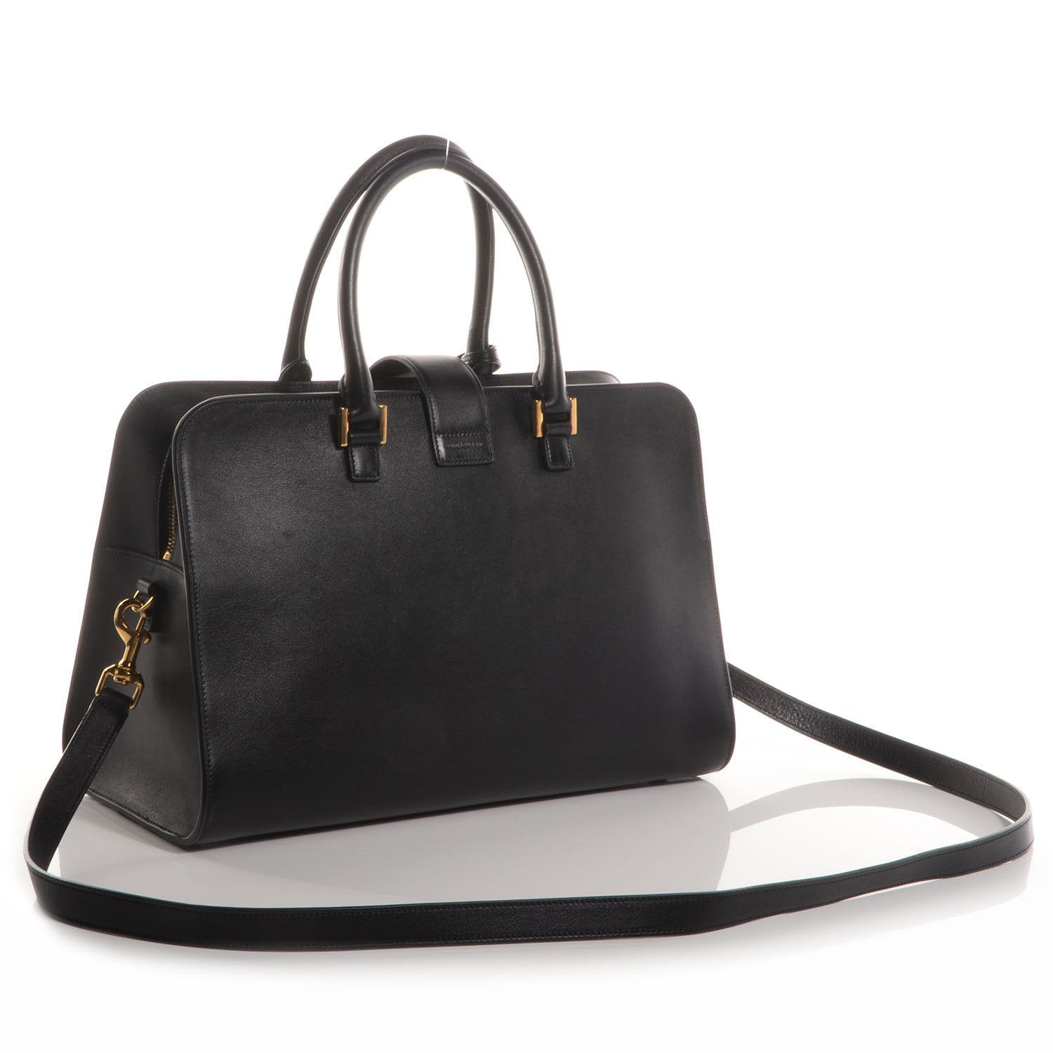 Saint Laurent Smooth Calfskin Medium Monogram Cabas Black 3 of 10