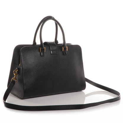 Saint Laurent Smooth Calfskin Medium Monogram Cabas Black 3 of 10