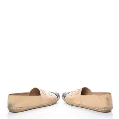 Chanel Lambskin CC Espadrilles 38 Beige Black 6 of 17