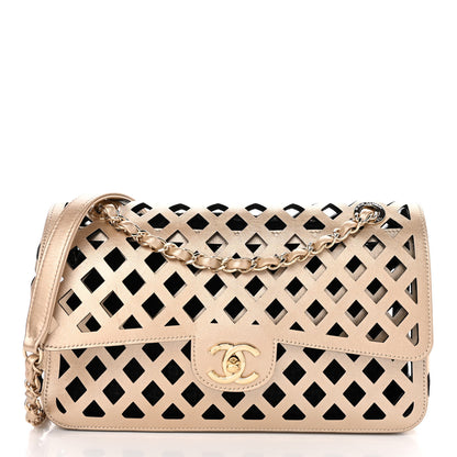 Chanel Metallic Lambskin Sea Through Flap Gold Black 3 of 12