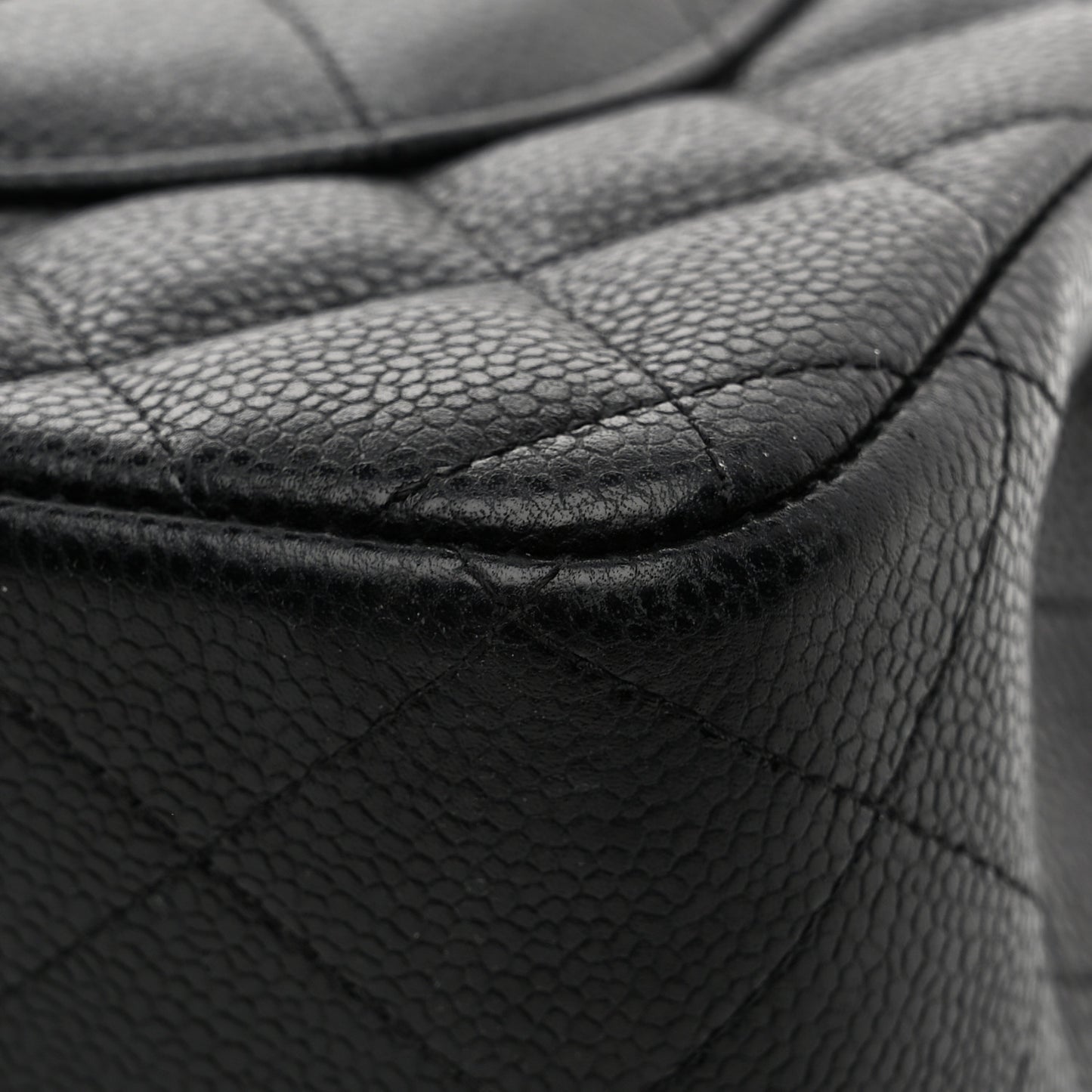 Caviar Quilted Jumbo Double Flap Black