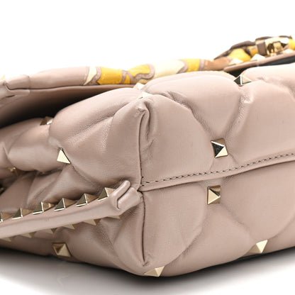 Valentino Garavani Nappa Suede Flower Embroidered Medium Candystud Crossbody Poudre Multicolor 8 of 14