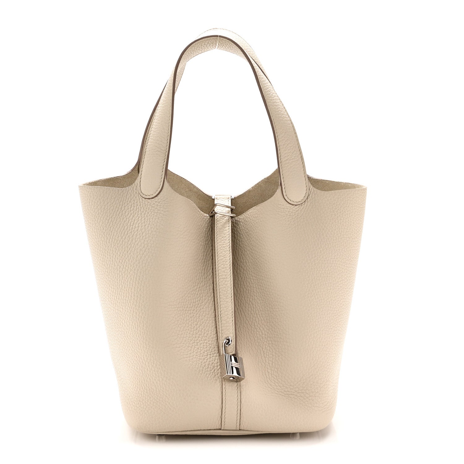 Hermes Taurillon Clemence Picotin Lock 22 MM Beton 1 of 11