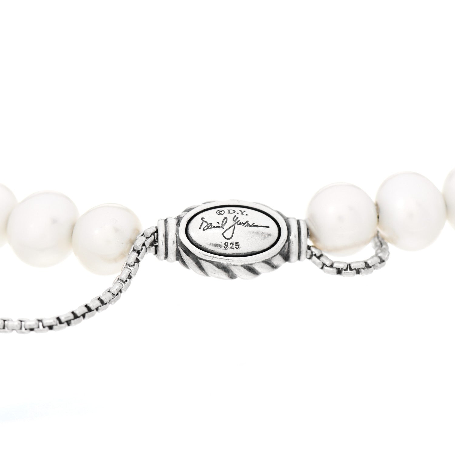David Yurman Sterling Silver Pearl 8mm Spiritual Bead Bracelet 3 of 3