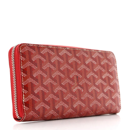 Goyard Goyardine Matignon Zip Around GM Wallet Red 3 of 9