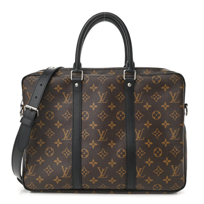 Louis Vuitton Monogram Macassar Porte-Documents Voyage PM 1 of 9