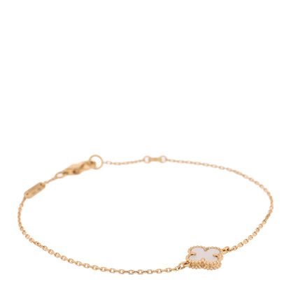 Van Cleef & Arpels 18K Yellow Gold Mother of Pearl Sweet Alhambra Bracelet 1 of 4