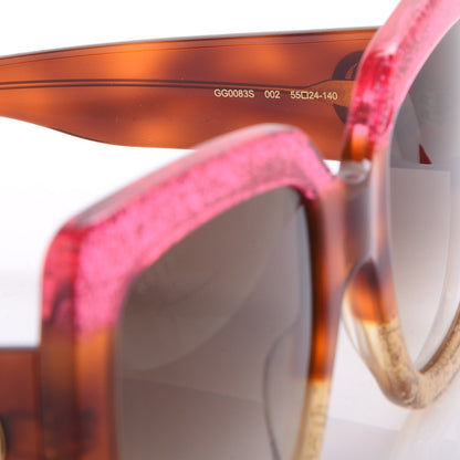 Gucci Square Frame GG0083S Sunglasses Glitter Pink Multi 5 of 10
