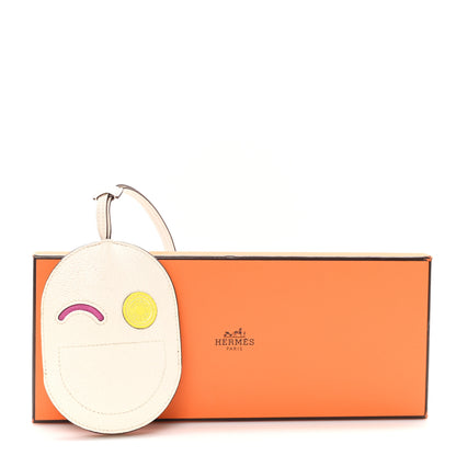Hermes Chevre Mysore In-The-Loop Wink Key Ring Nata Rose Pourpre Jaune Citron 6 of 6