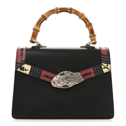 Gucci Calfskin Snakeskin Small Lilith Top Handle Bag Black 1 of 12