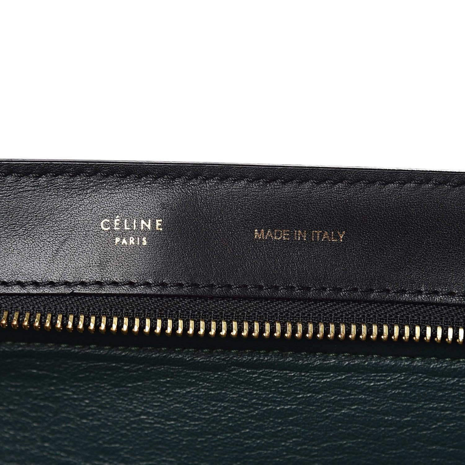 Celine Smooth Calfskin Medium Bi-Color Trapeze Bottle Green Black 6 of 16