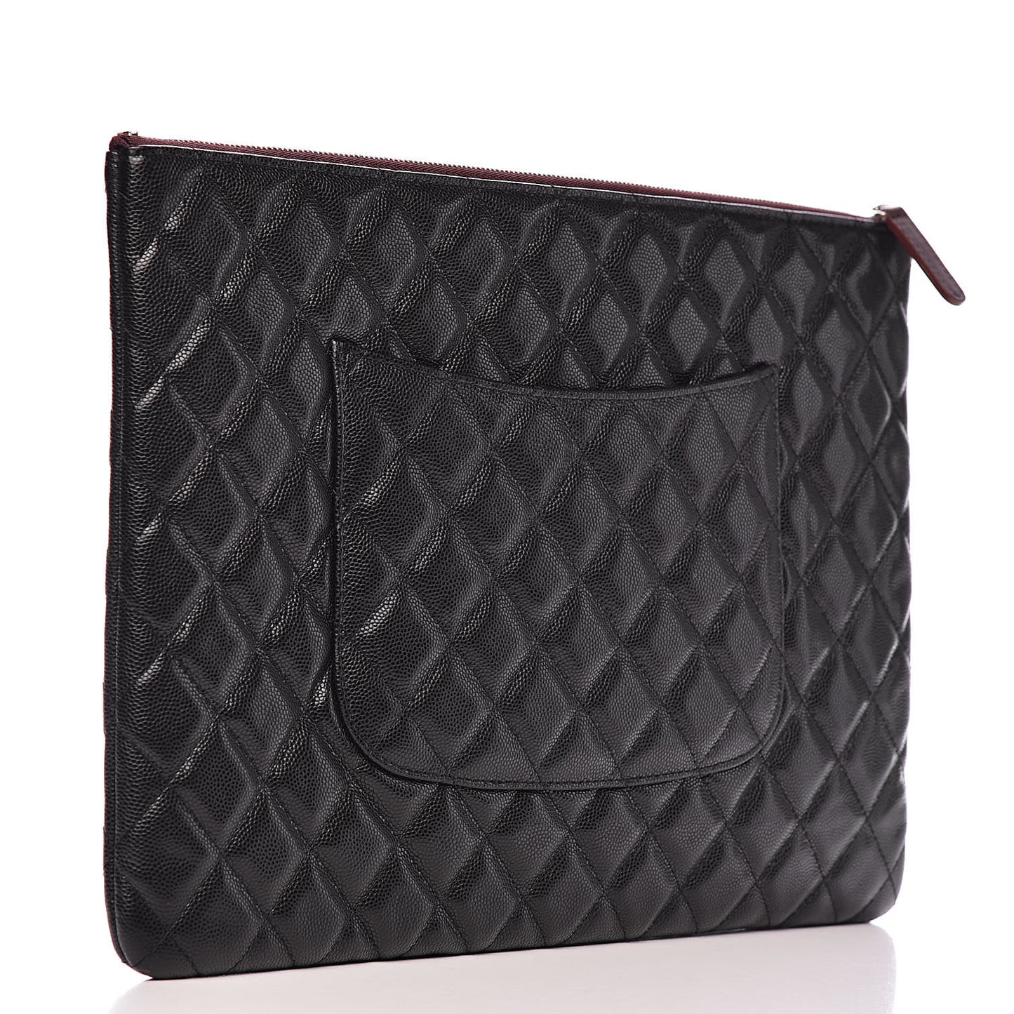 Caviar Quilted Large Cosmetic Case Black