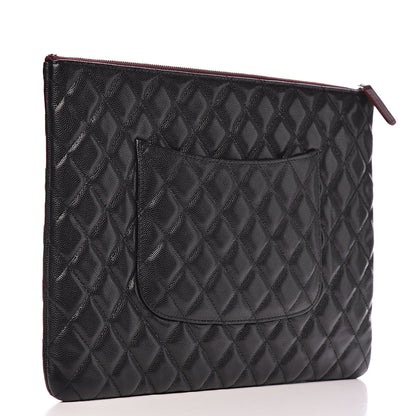 Chanel Caviar Quilted Large Cosmetic Case Black 3 of 8