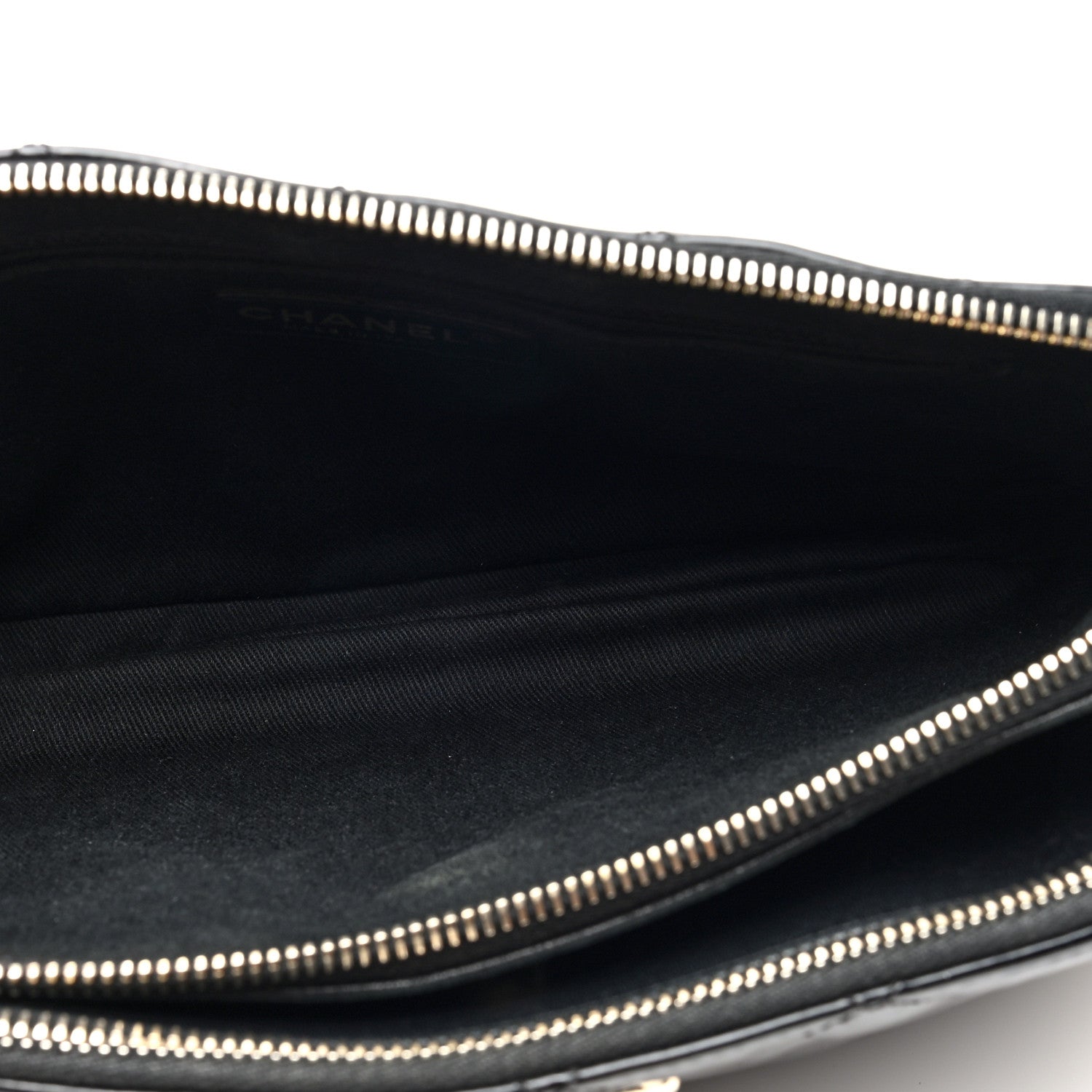 Chanel Patent Quilted Crown CC Double Zip Bag Black 5 of 12