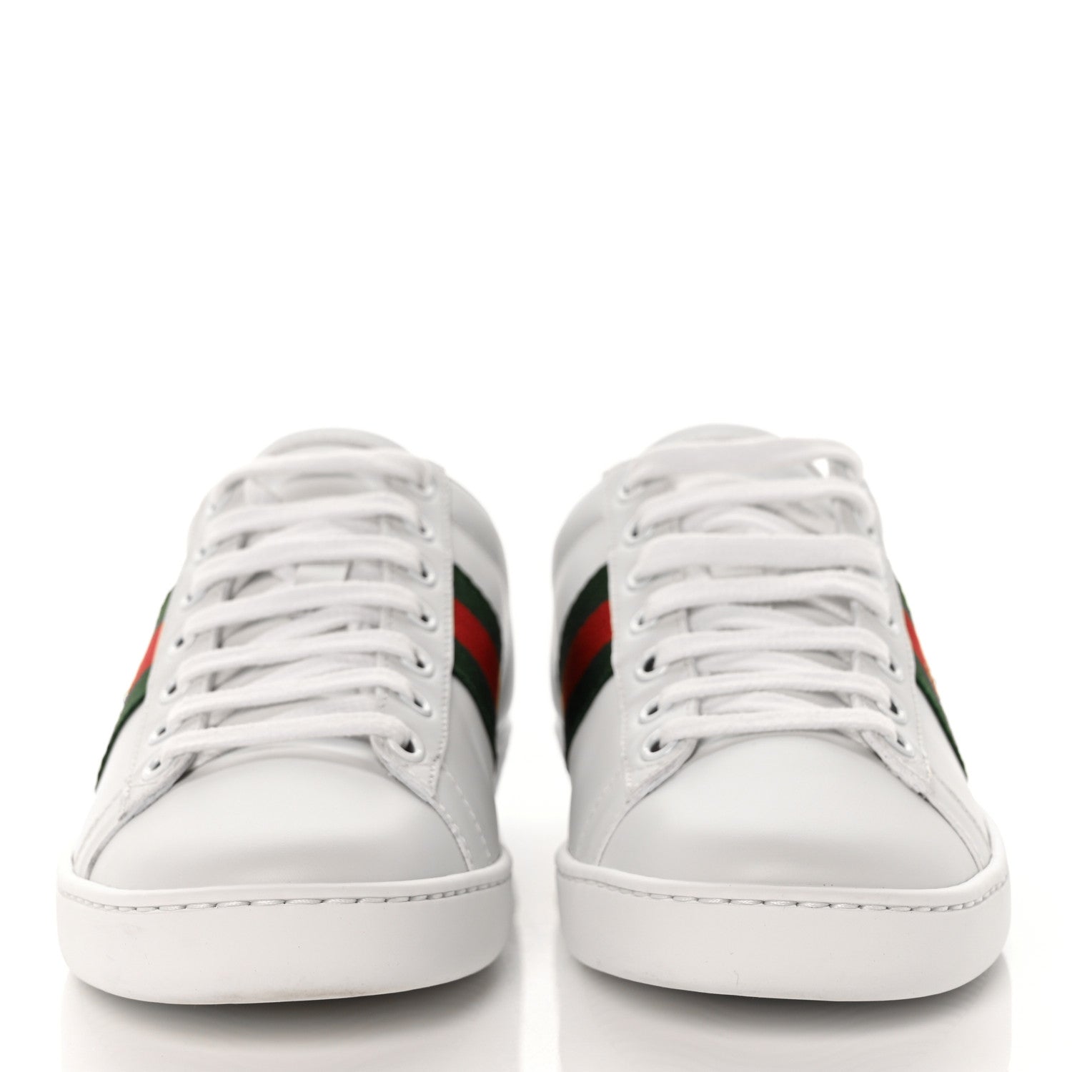 Gucci Calfskin Ayers Bee Embroidered Womens Ace Sneakers 35.5 White Green 2 of 8