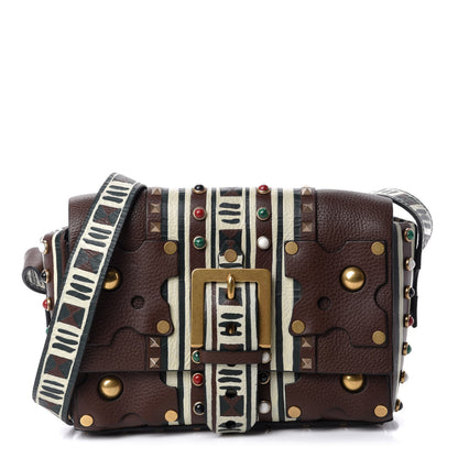 Valentino Garavani Calfskin Tribal Rockstud Shoulder Bag Rubin 1 of 9