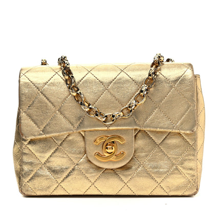 Chanel Metallic Lambskin Quilted Mini Square Flap Gold 1 of 8