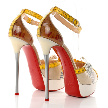 Christian Louboutin PVC Patent Ruban Calfskin Metricathy 150 Pumps 37 Transparent Yellow 4 of 10
