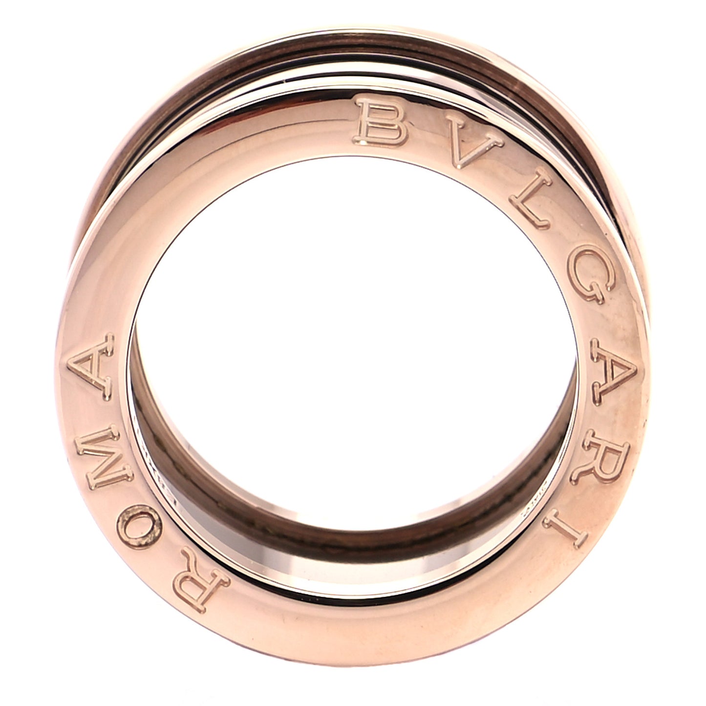 18K Rose Gold Bronze Cermet Roma B.Zero1 Four-Band Ring 51 5.75
