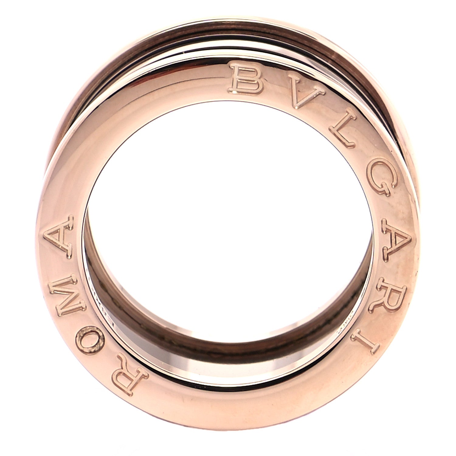 Bulgari 18K Rose Gold Bronze Cermet Roma B.Zero1 Four-Band Ring 51 5.75 9 of 14