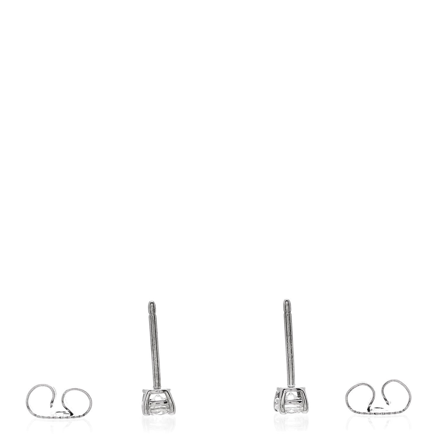 Tiffany Platinum Diamond .30ctw Solitaire Earrings 3 of 4