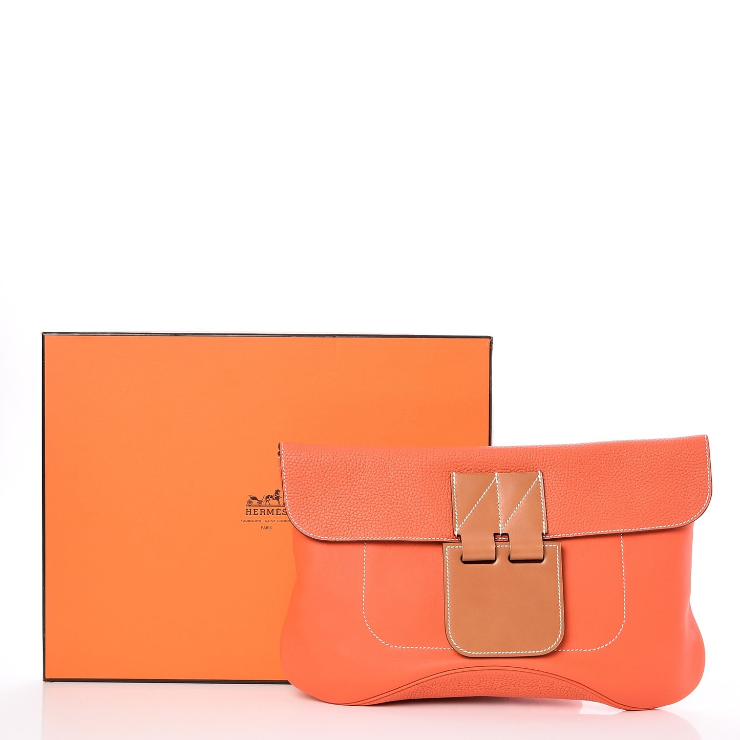 Swift Taurillon Clemence Vache Hunter Virevolte Pochette Orange Poppy