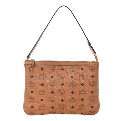 MCM Visetos Medium Stark Wristlet Pouch Cognac 1 of 9