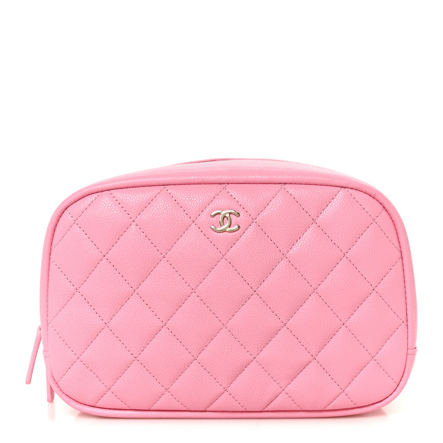 Chanel Caviar Quilted Medium Curvy Pouch Cosmetic Case Light Pink 1 of 10