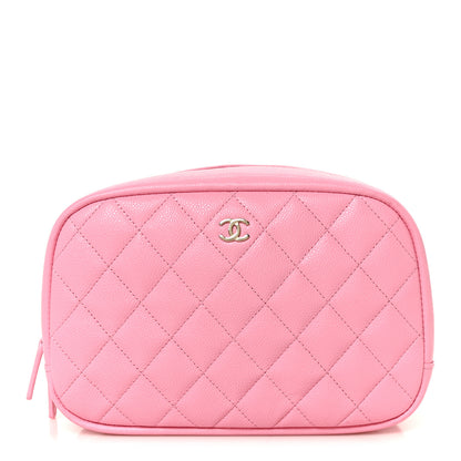Chanel Caviar Quilted Medium Curvy Pouch Cosmetic Case Light Pink 1 of 10
