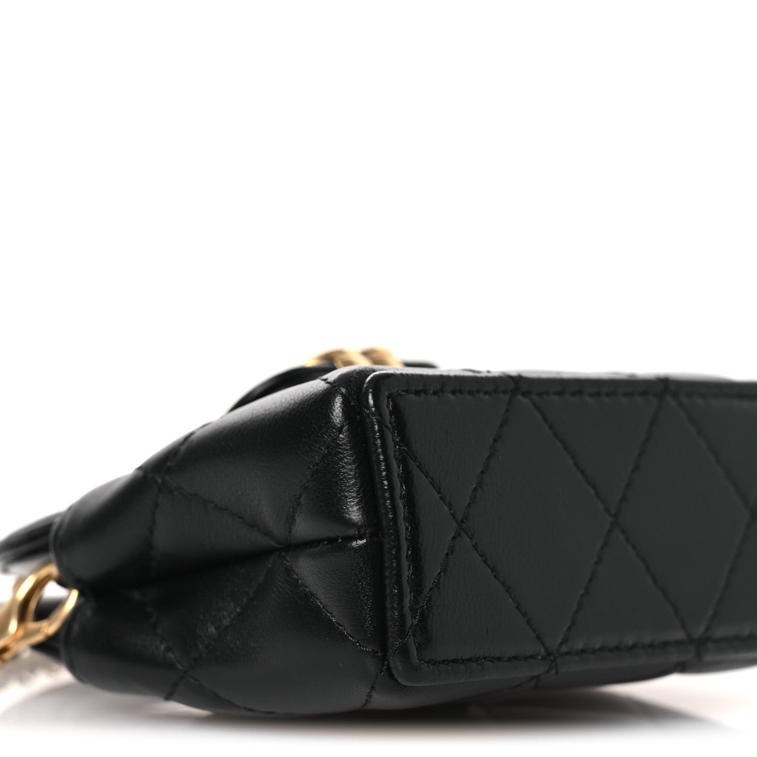 Chanel Shiny Lambskin Quilted Mini Kelly Bag Charm Black 9 of 11